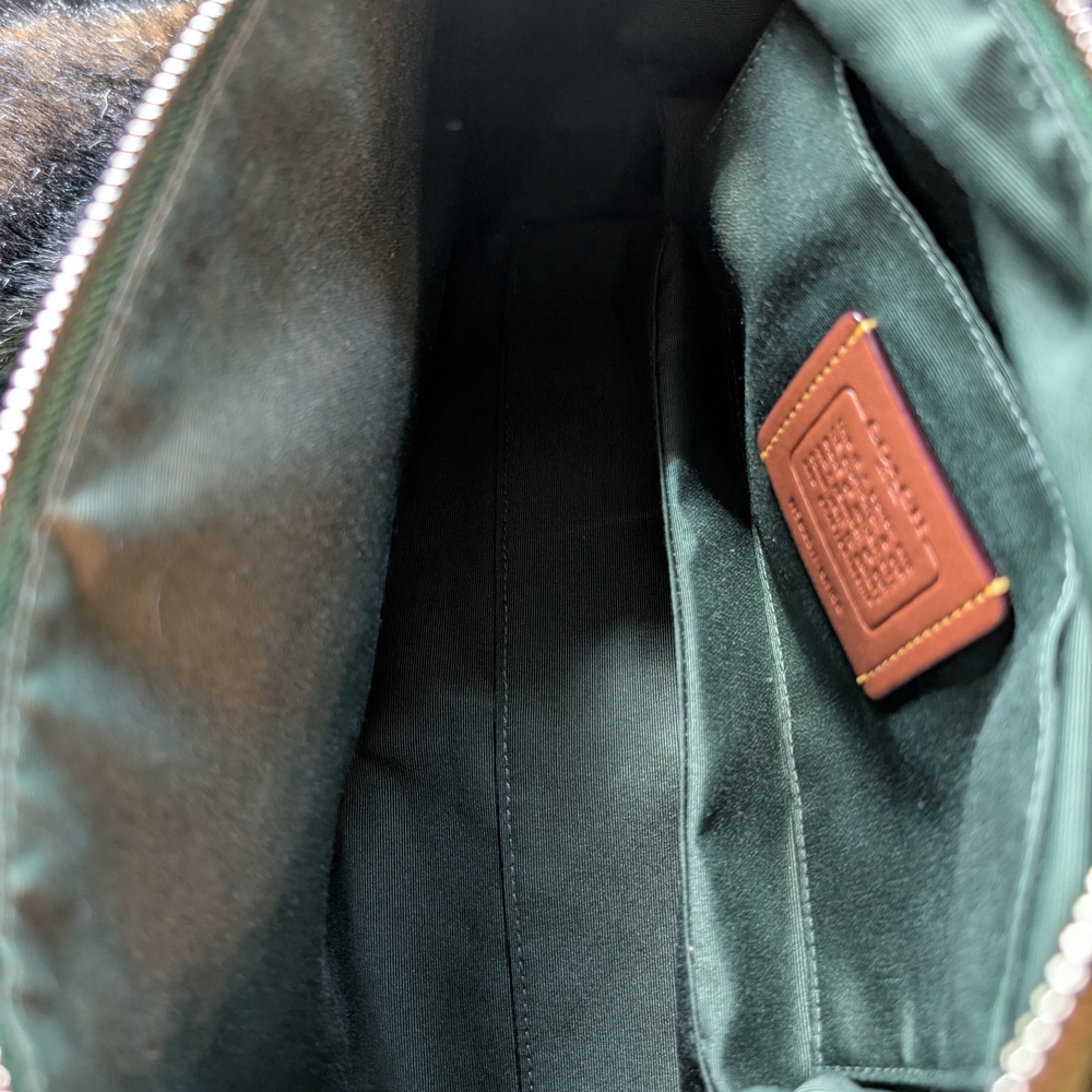 Coach Emerald Green Pebbled Leather Satchel with Removable Strap - Picture 4 of 5